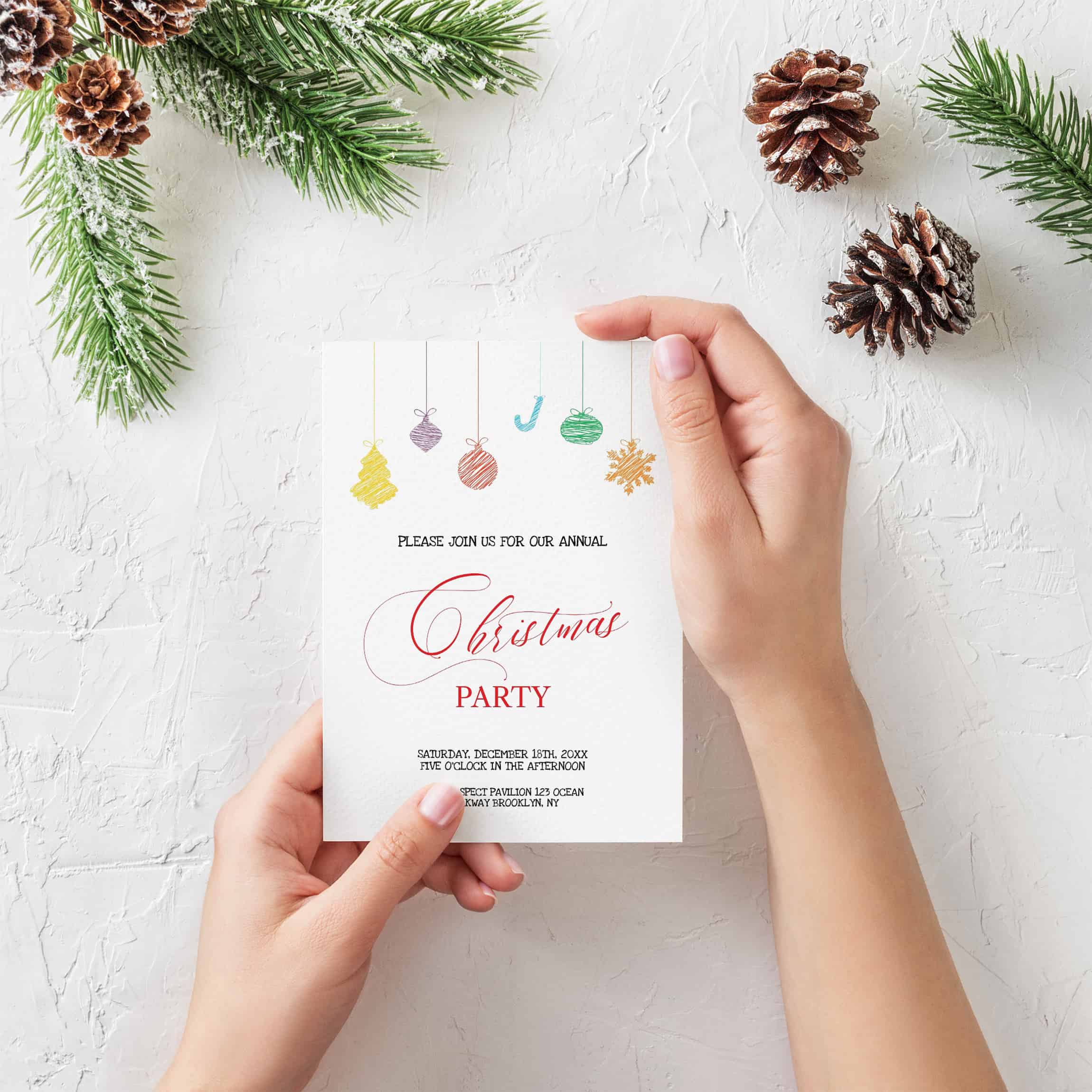 Free Printable Ornament Party Invitations