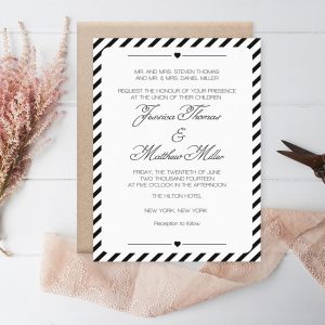 Black Carnival Stripes Free Printable Wedding Invitations PDF Template