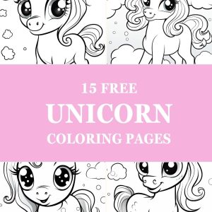 Cute Unicorn Coloring Page