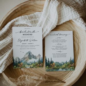 Mountain Forest Pine Bachelorette Party Invitation