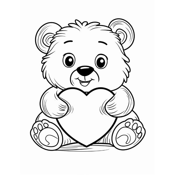 Valentine Beary Hugging Heart