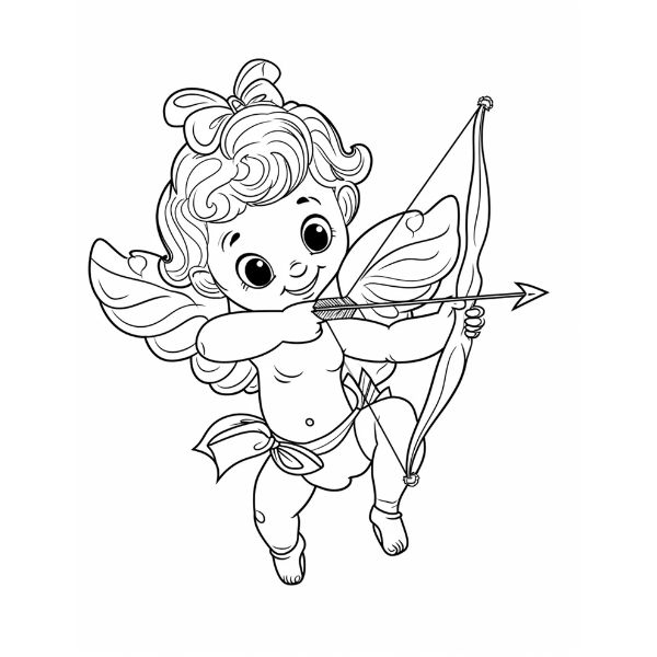 Valentine Cupid with Bow and Arrow