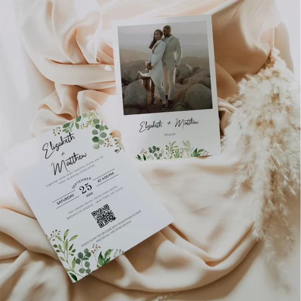 Greenery Wedding Invitation Template - Image 2