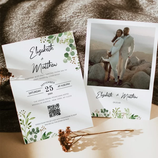 Greenery Wedding Invitation Template