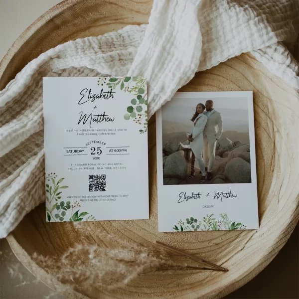 Greenery Wedding Invitation Template - Image 3