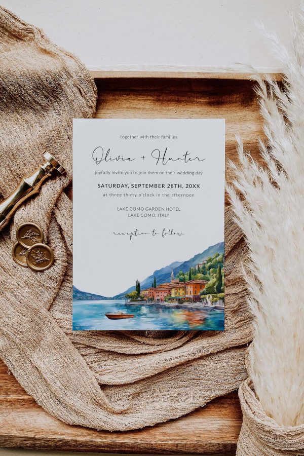 Lake Como Wedding Invitation Template - Image 2