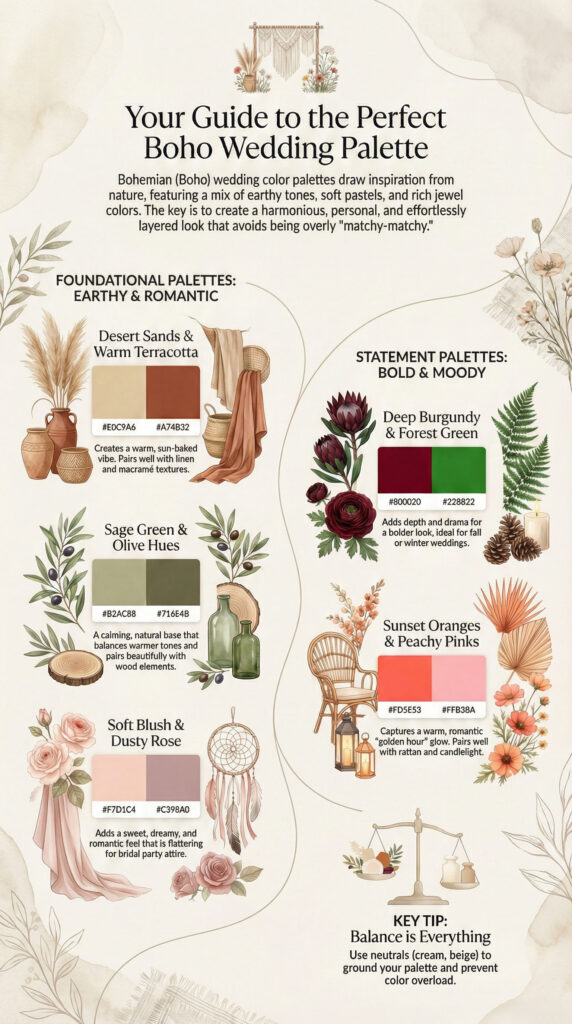 Your Guide to the Perfect Boho Wedding Palette