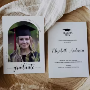 Editable Arch Photo Graduation Invitation Template