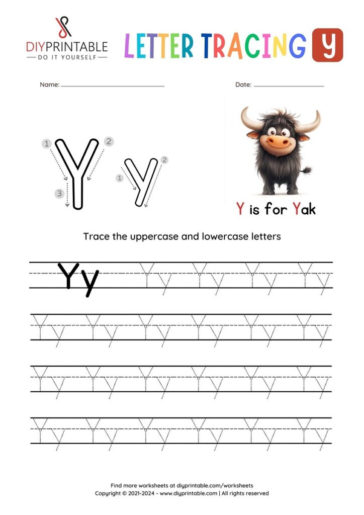 Letter Tracing Y