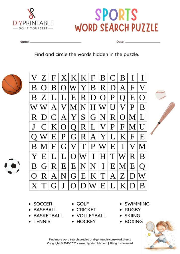 Sports Word Search
