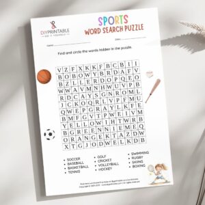Sports Word Search Puzzle