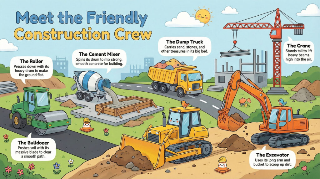 Construction Vehicles Coloring Pages for Kids