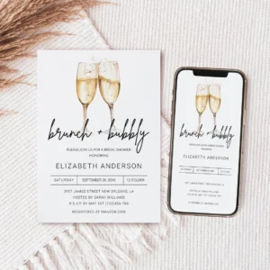 Champagne Bridal Shower Invitation Template