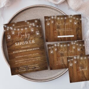 Rustic Barn Wood Baby Shower Invitation Template