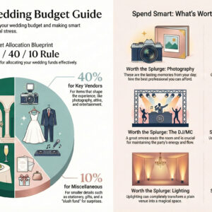 Wedding Budget Breakdown 50-40-10 Rule Infographic