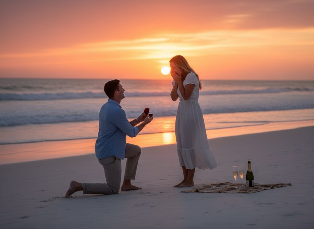Sunset Beach Romantic Wedding Proposal